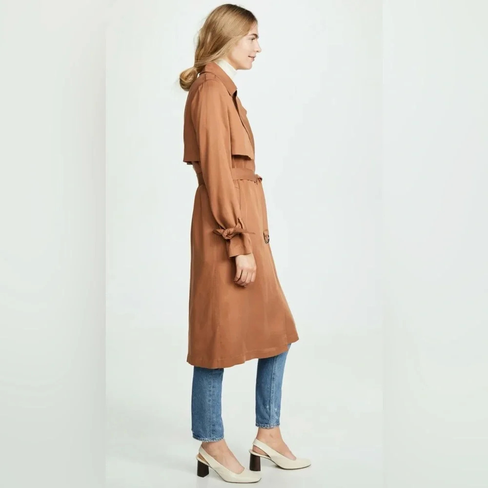 NWT SOIA & KYO Nousha Tailored Lightweight Trench Coat in Amber Size Small - Picture 3 of 16